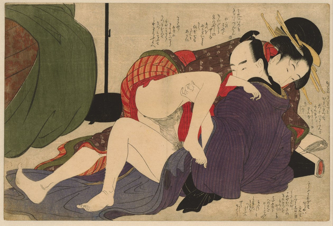 Geisha und ihr Geliebter von Kitagawa Utamaro