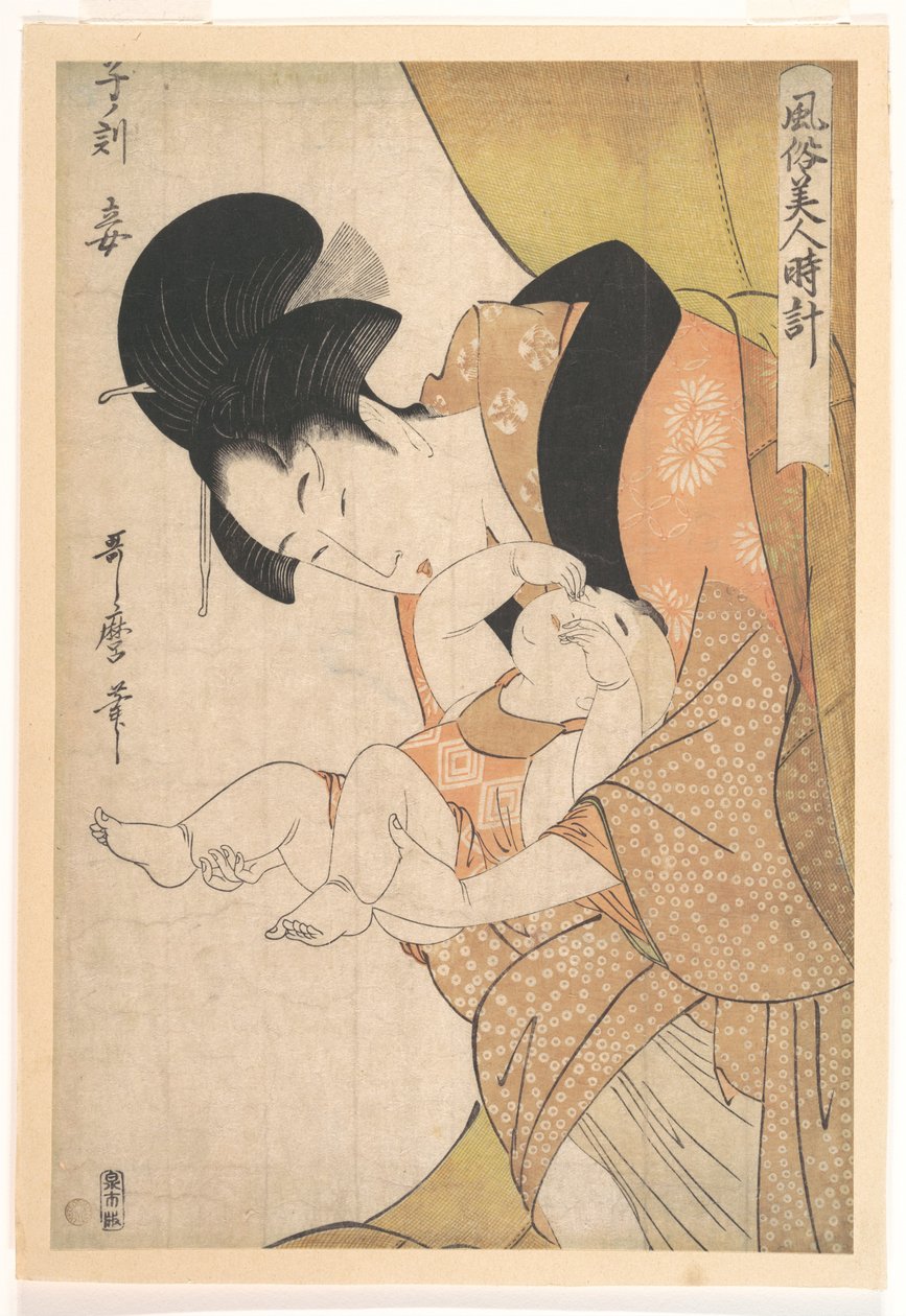 Stunde der Ratte: Herrin, aus der Serie Frauen tägliche Bräuche (Fuzoku bijin tokei) von Kitagawa Utamaro