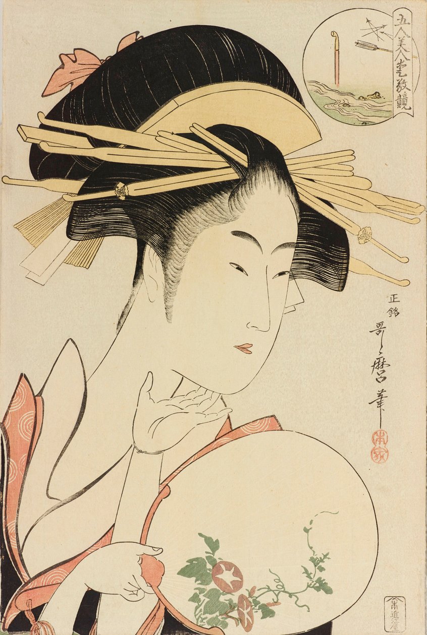 Kisegawa von der Matsubaya, aus der Serie Vergleich der Reize von fünf Schönheiten, ca. 1795 von Kitagawa Utamaro