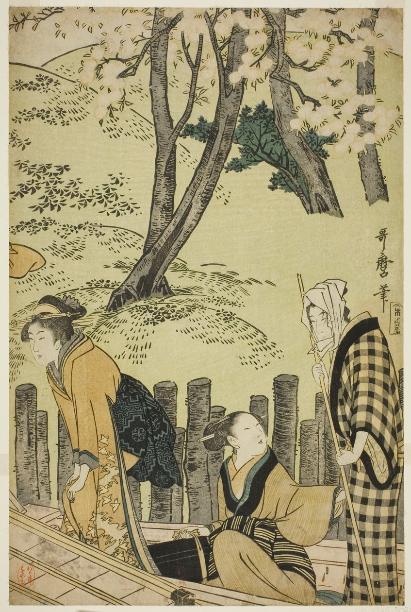 Das Ufer bei Mimeguri von Kitagawa Utamaro