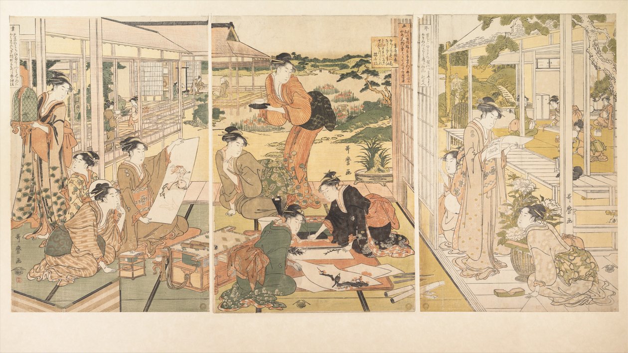 Die vier Errungenschaften (Kinkishoga) von Kitagawa Utamaro