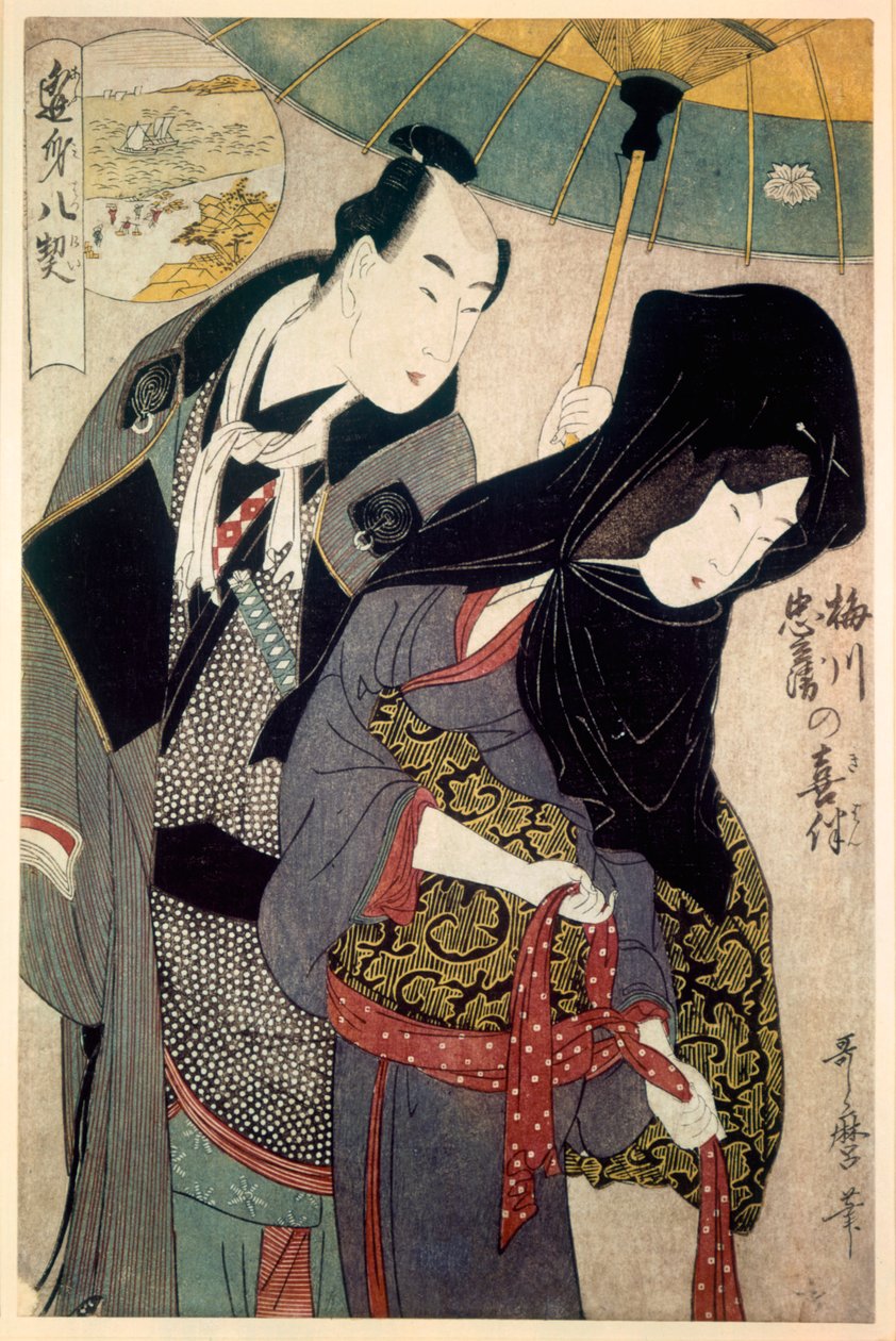 Die Liebenden, Chubei und Umegawa, spätes 18. - frühes 19. Jahrhundert von Kitagawa Utamaro
