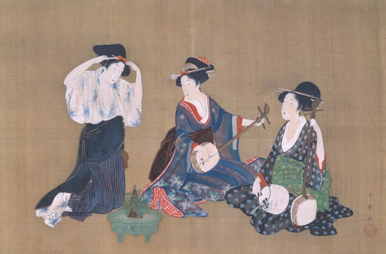Drei Schönheiten, ca. 1790 von Kitagawa Utamaro