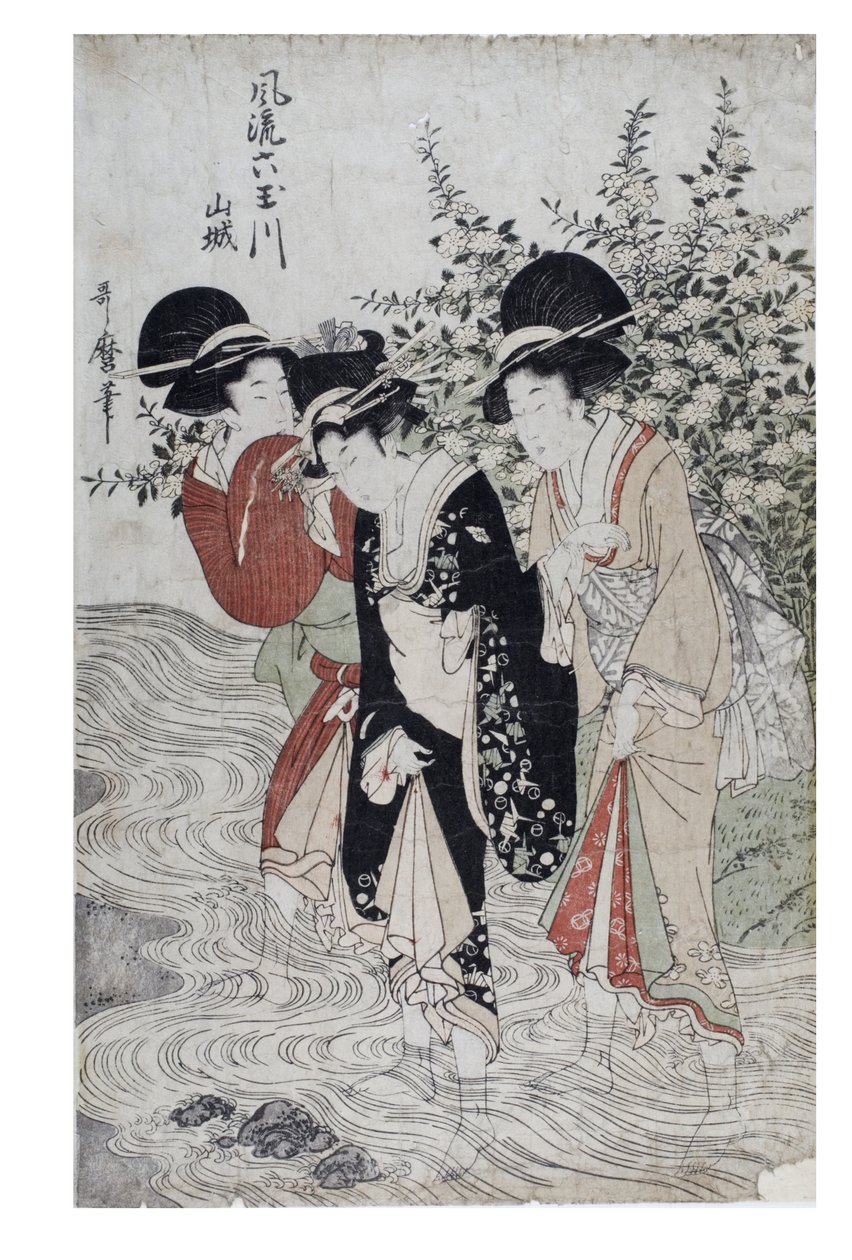 Drei Bijin im Fluss, Edo-Periode, ca. 1790-1804 von Kitagawa Utamaro