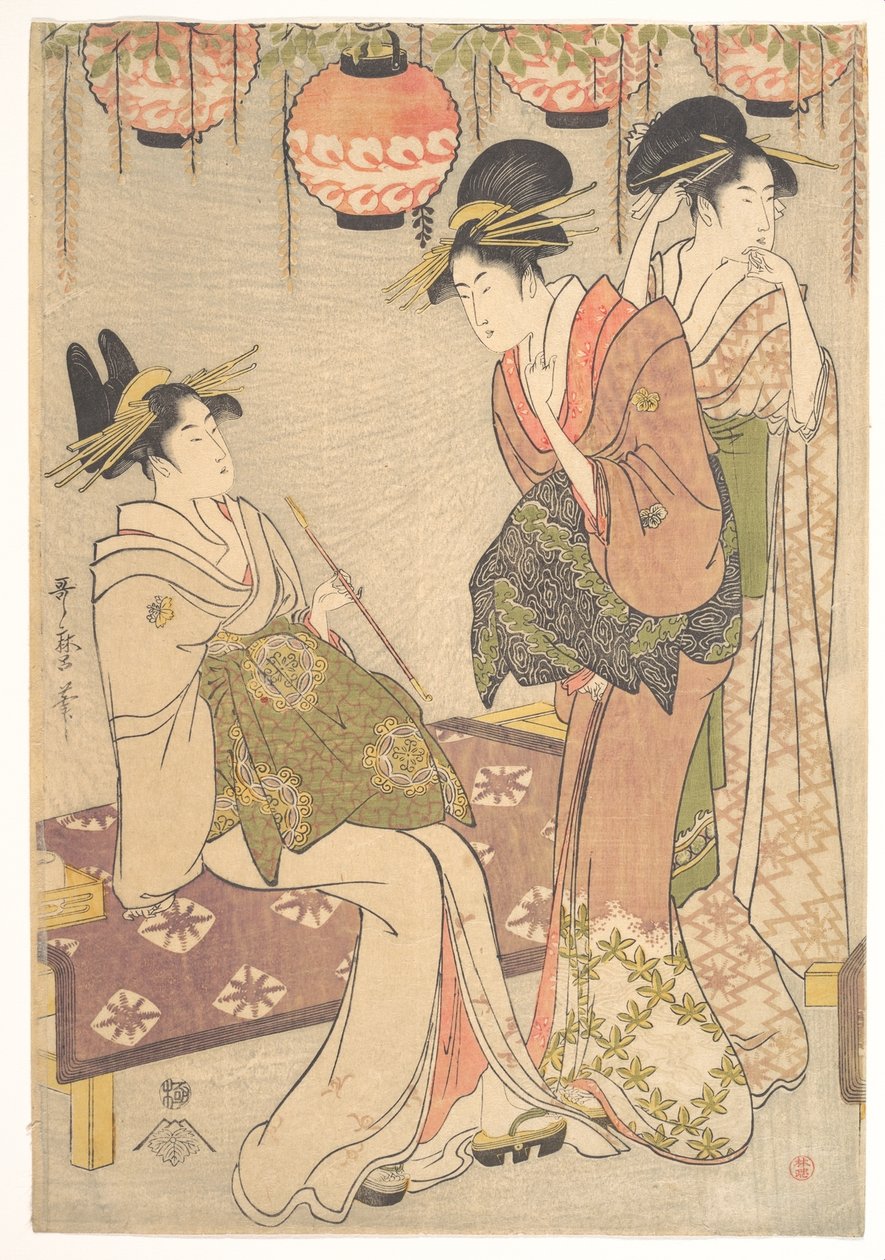 Drei Kurtisanen von Kitagawa Utamaro