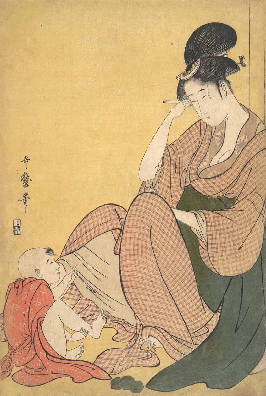 Frau und Kind von Kitagawa Utamaro