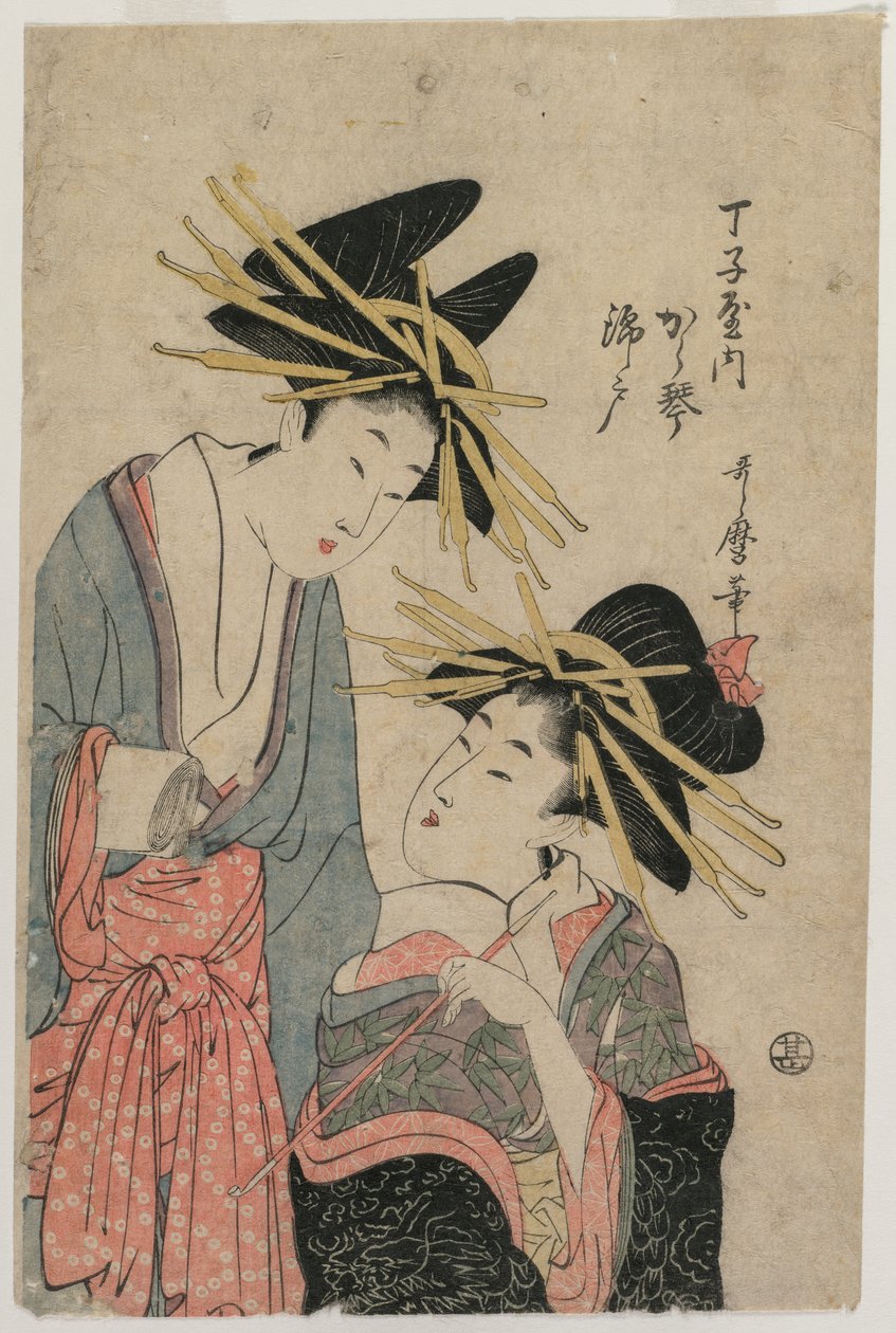 Die Kurtisanen Karagoto und Nishikido von Chojiya von Kitagawa Utamaro II