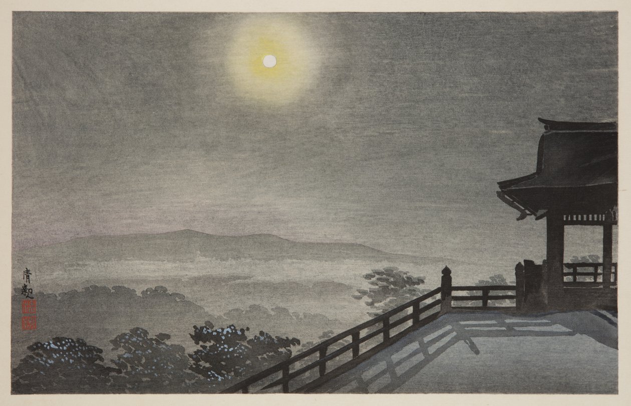 Kühle Mondnacht am Kiyomizudo in der östlichen Hauptstadt von Kiyochika Kobayashi