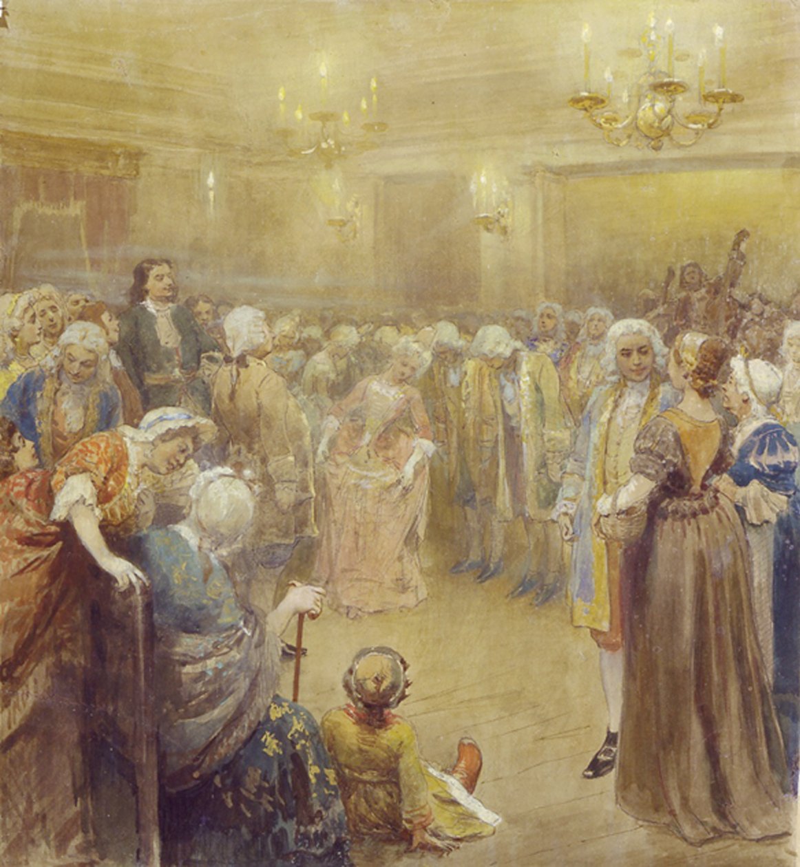 Die Versammlung zur Zeit von Peter I. von Klavdiy Vasilievich Lebedev