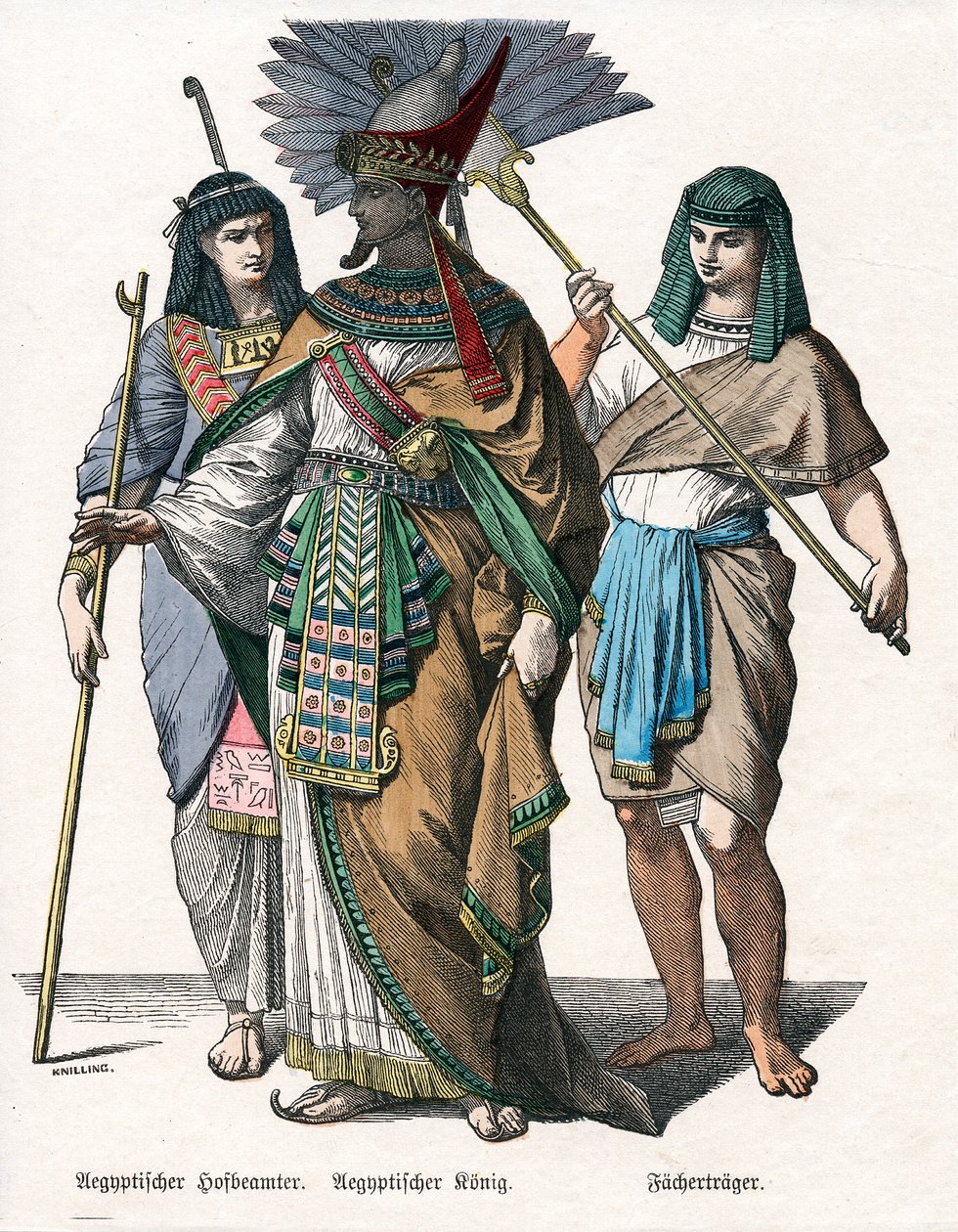 Ägyptischer König und männliche Begleiter, Mitte des 19. Jahrhunderts von Knilling