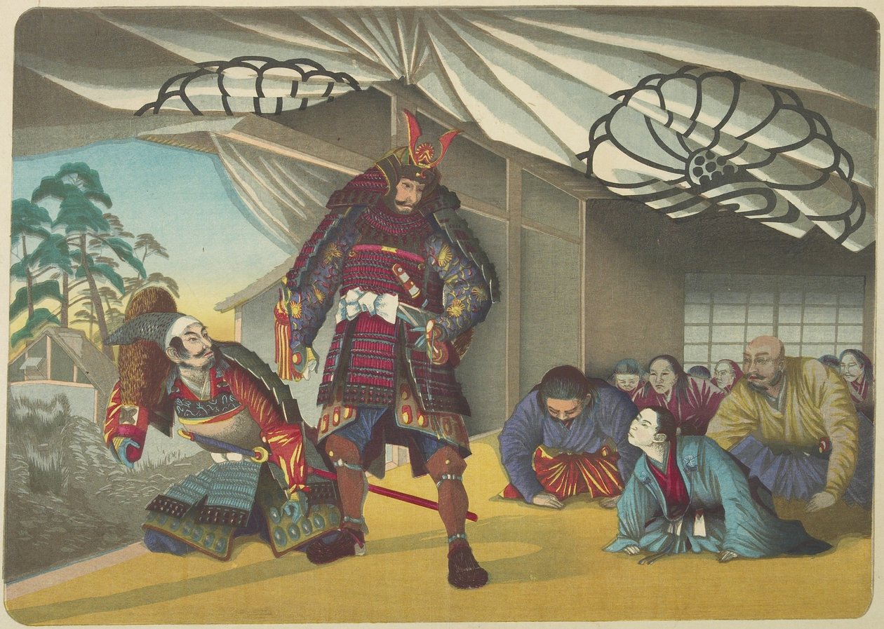 (Krieger auf dem Weg in eine Schlacht), ca. 1880-1899 von Kobayashi Kiyochika
