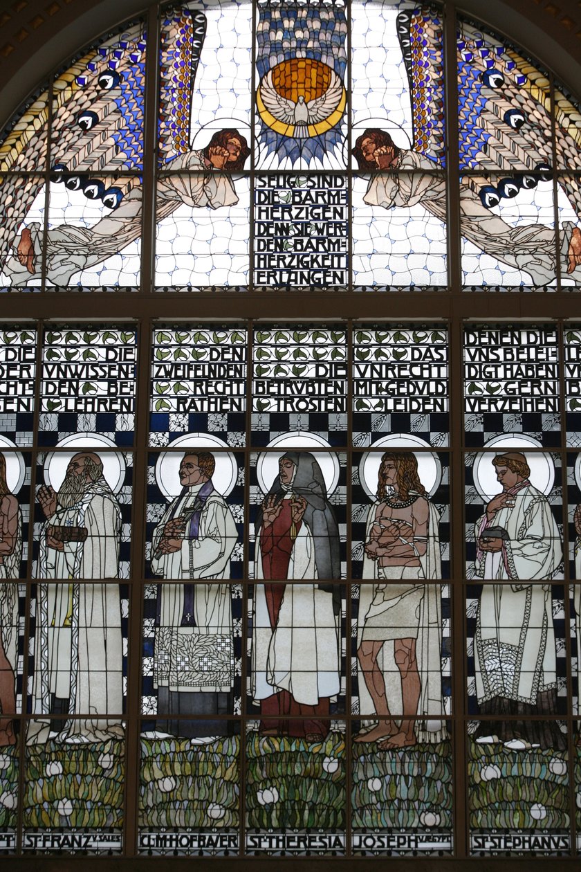 Buntglas der Kirche Am Steinhof (Kirche Leopld), Wien, Österreich (Foto) von Koloman Moser