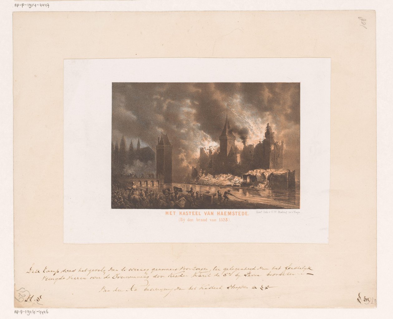 Brand im Schloss Haamstede von Koninklijke Nederlandse Steendrukkerij van C.W. Mieling