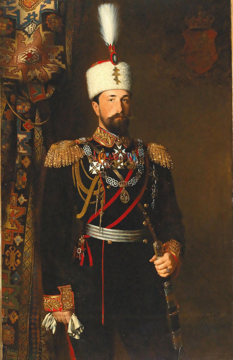 Porträt von Prinz Alexander I. von Bulgarien 1857-1893, 1881 von Konrad Wilhelm Dielitz