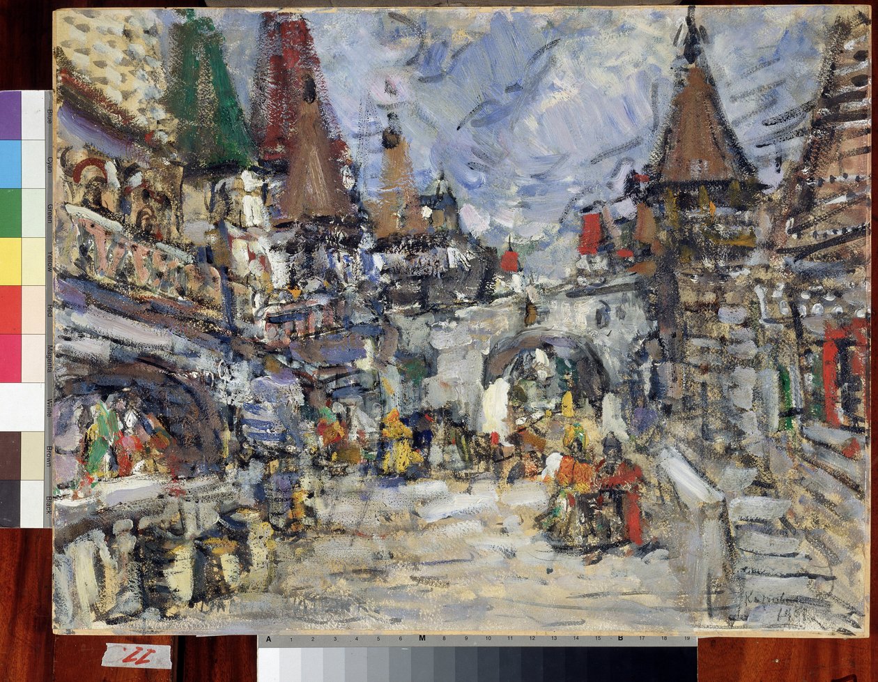 Bühnenbildentwurf für Die Legende von der unsichtbaren Stadt Kitesch und der Jungfrau Fewronija von Nikolai Rimski-Korsakow von Konstantin Alekseevich Korovin