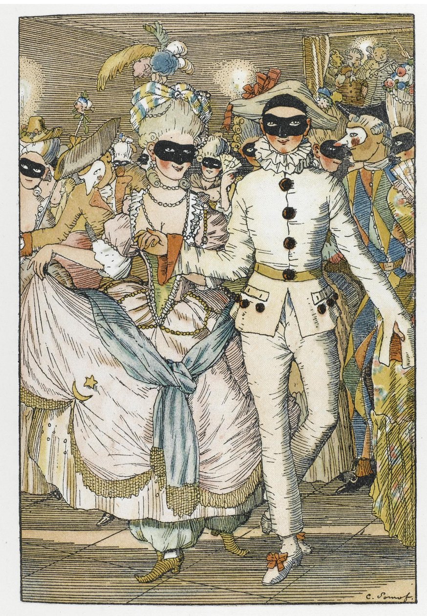 Illustration für das Buch Le Livre de la Marquise von Konstantin Andreevic Somov