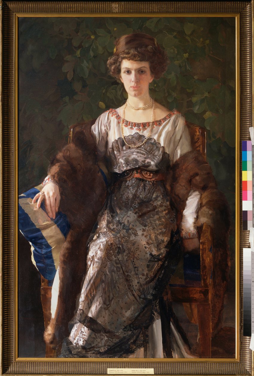 Porträt von Jewfimija Nosowa, geborene Rjabuschinskaja von Konstantin Andreevic Somov