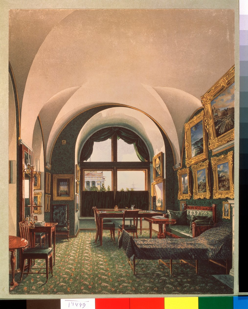 Das kleine Arbeitszimmer von Kaiser Nikolaus I im Winterpalast in St. Petersburg von Konstantin Andreyevich Ukhtomsky