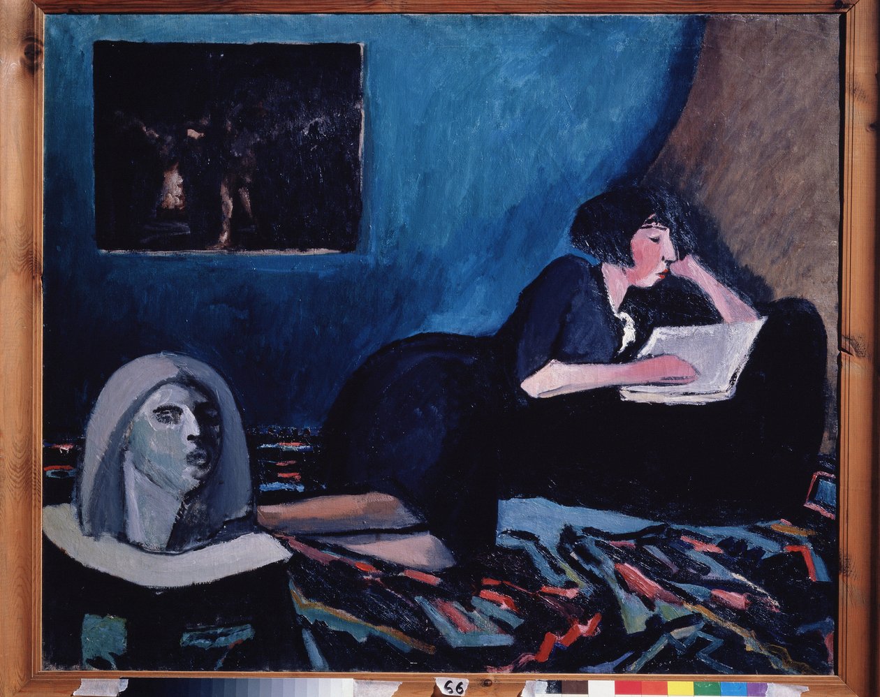 Eine Frau liest von Konstantin Istomin