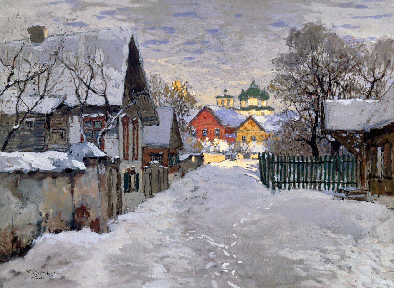 Winternacht, eine Ecke von Pskow von Konstantin Ivanovich Gorbatov