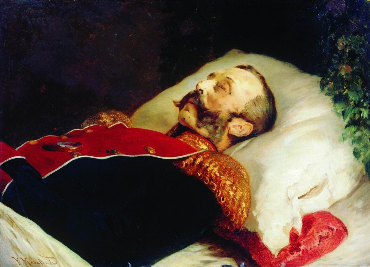 Konstantin Makovsky Alexander II auf dem Sterbebett 1881 von Konstantin Makovsky