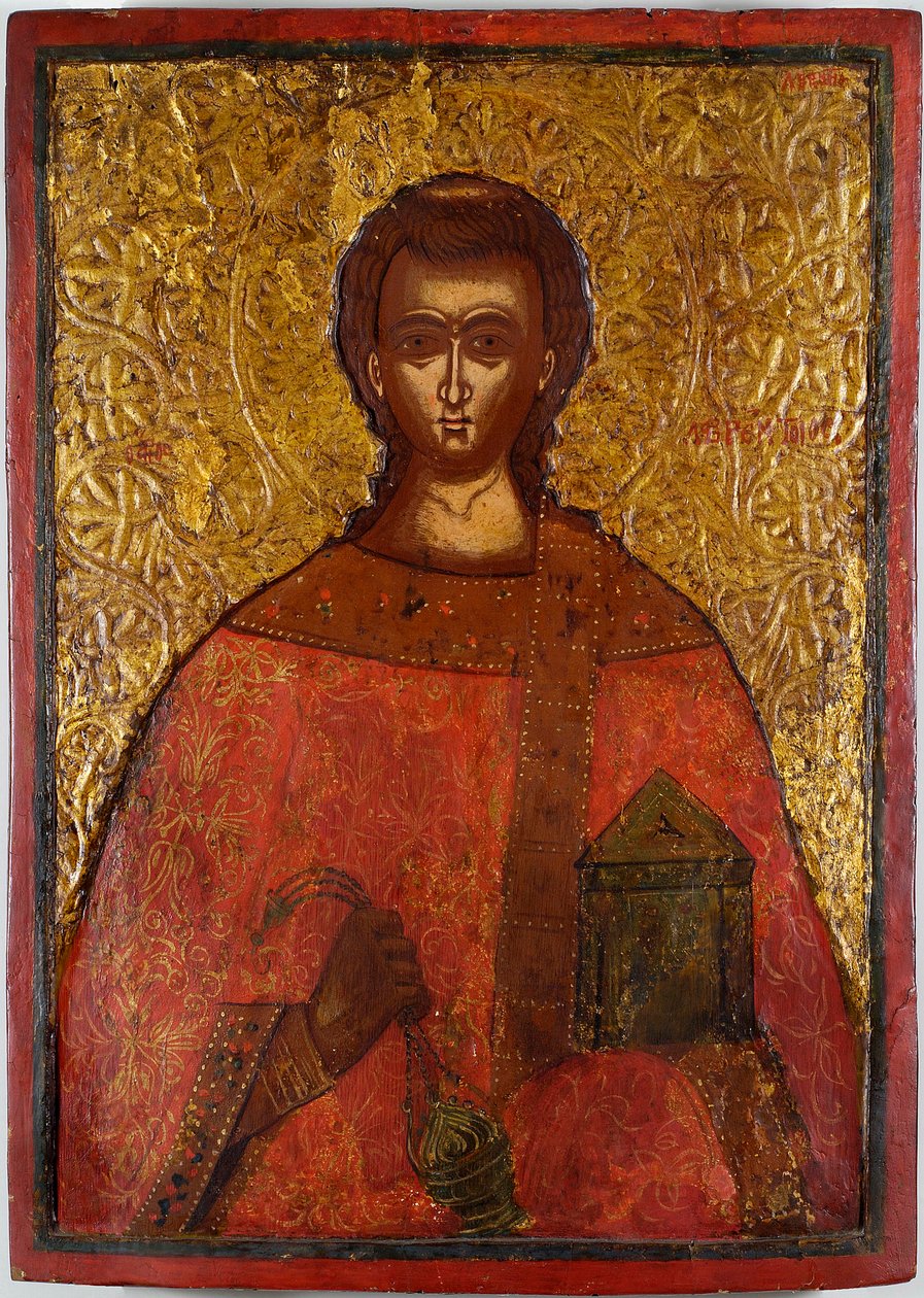 Heiliger Laurentius - Ikone von Konstantinos Adrianoupolitis von Konstantinos Adrianoupolitis