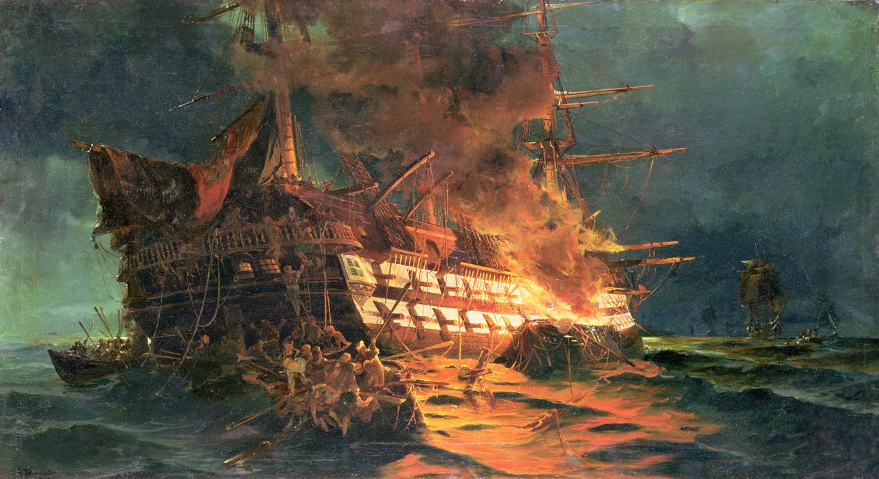 Der Verlust der Ajax, vor Kap Janissary von Konstantinos or Constantin Bolanachi