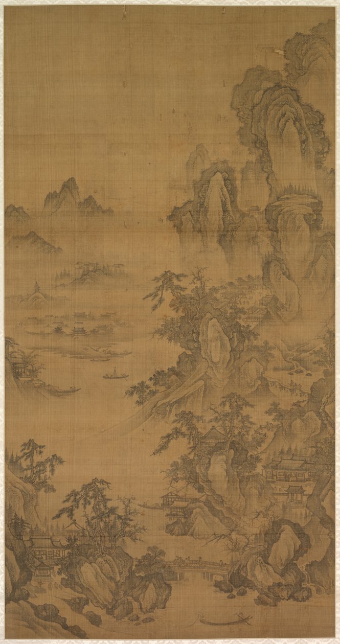 Bergmarkt, klar mit aufsteigendem Nebel von Korea, Joseon dynasty