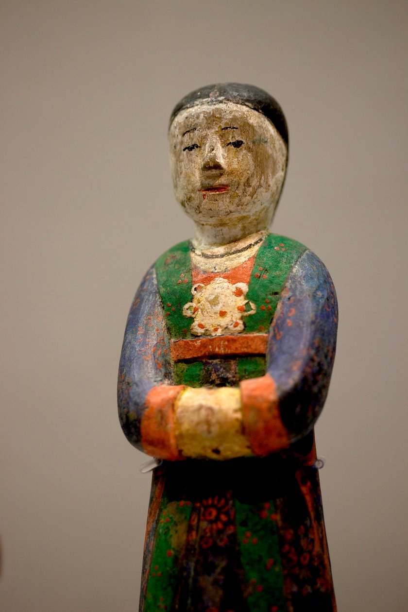 Dekorative Figur eines Grabes. Polychrom geschnitztes Holz, späte Joseon-Periode von Korean School