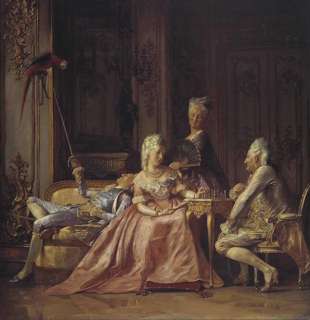 Szene vom Hof von Christian VII. von Dänemark von Kristian Zahrtmann