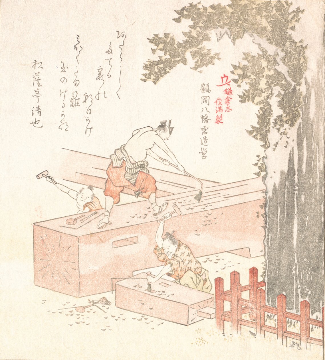 Geschichte von Kamakura: Bau des Tsurugaoka Hachiman Schreins, spätes 18. bis frühes 19. Jahrhundert von Kubo Shunman