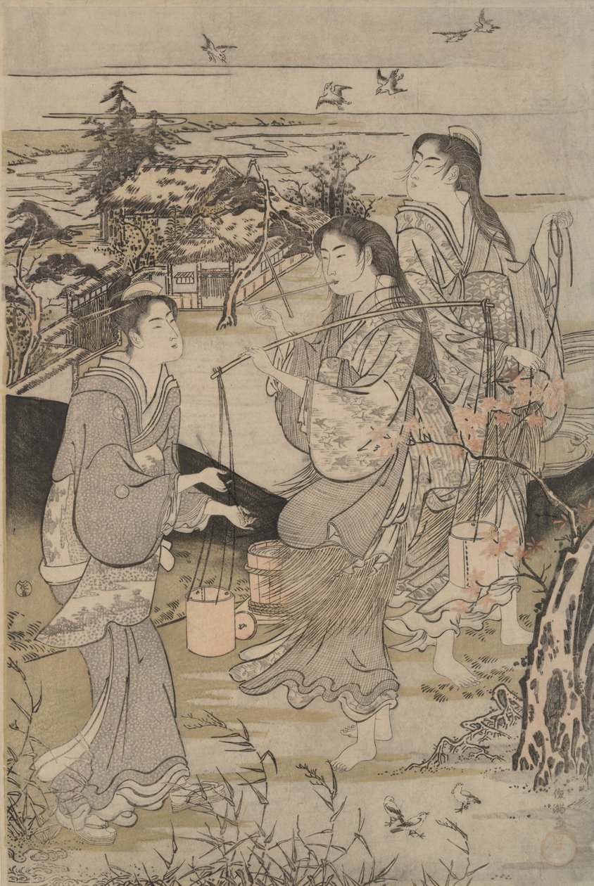 Kaya in der Provinz Ki-I und Noda in der Provinz Mutsu aus Sechs Juwelenflüsse von Kubo Shunman