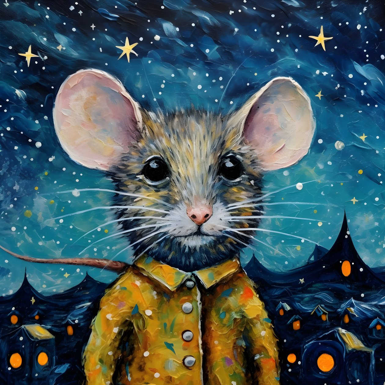 Porträt der Maus Tier Starry Night von Kurt Heppke