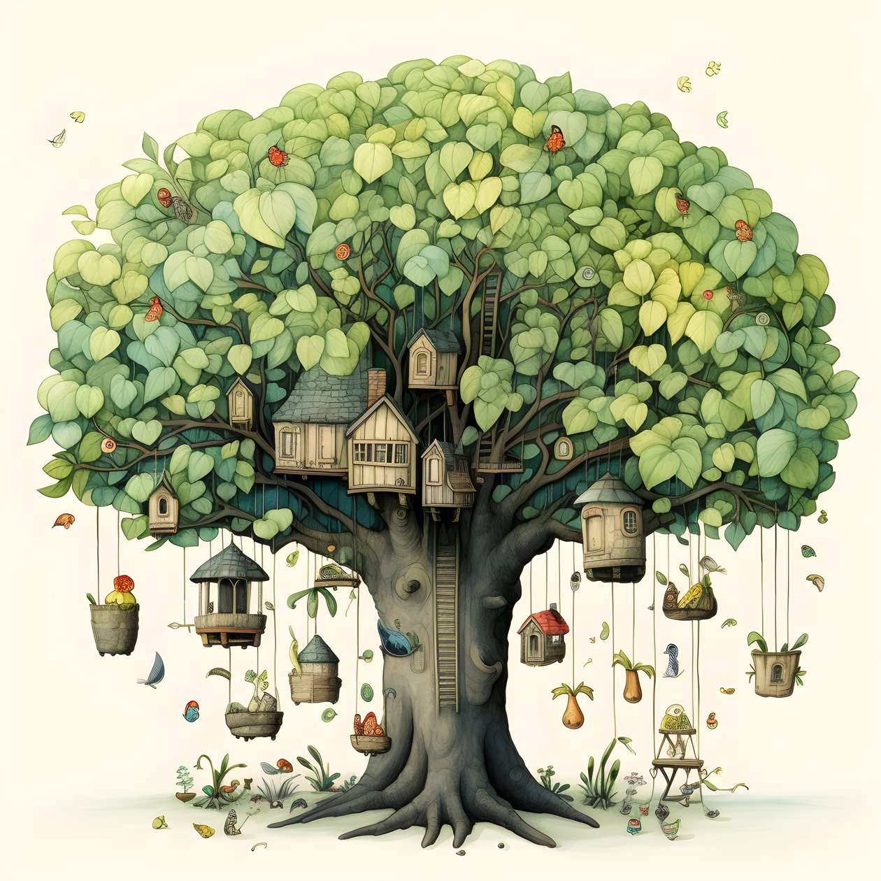 Kinderillustration Bäume 3 von Kurt Heppke