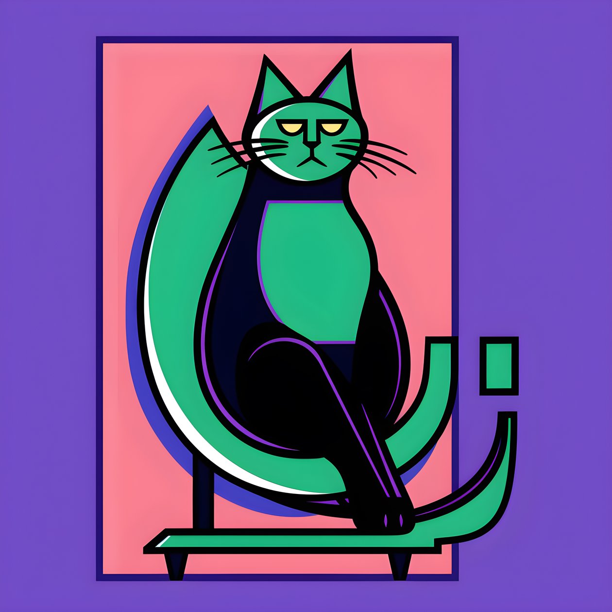 Silberne Katze im modernistischen Stil von Kurt Heppke