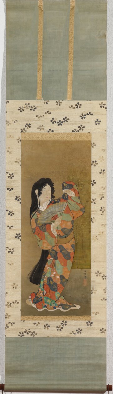 Junge Tänzerin mit Fächer von Kuwagata Keisai