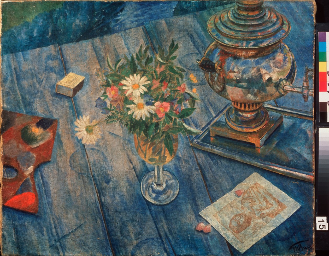 Stillleben mit Samowar von Kuzma Sergeevich Petrov-Vodkin