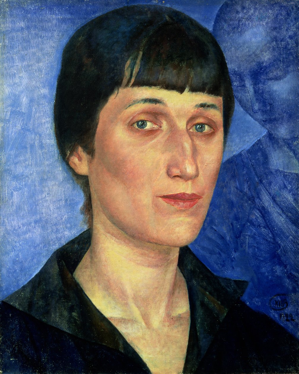Porträt von Anna Achmatowa, 1922 von Kuzma Sergeevich Petrov Vodkin