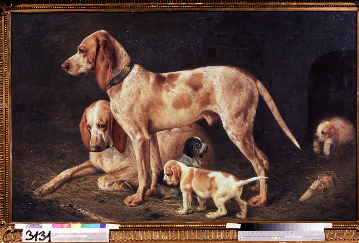 Die Familie von Diana. Gemälde von Alexander Kirillovich Gorbunov (1855-1912), Öl auf Leinwand von Kyrill Antonovitch Gorbunov