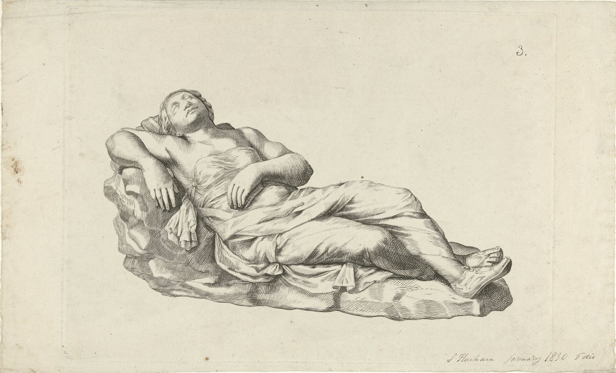 Studie einer klassischen Skulptur von L. Hachin (signed by artist)