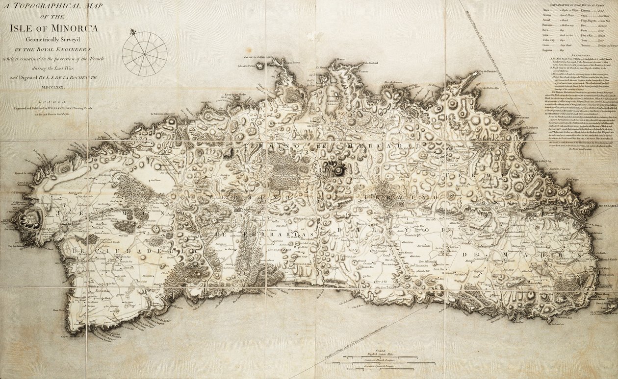 Karte von Menorca von L. S. de la Rochette