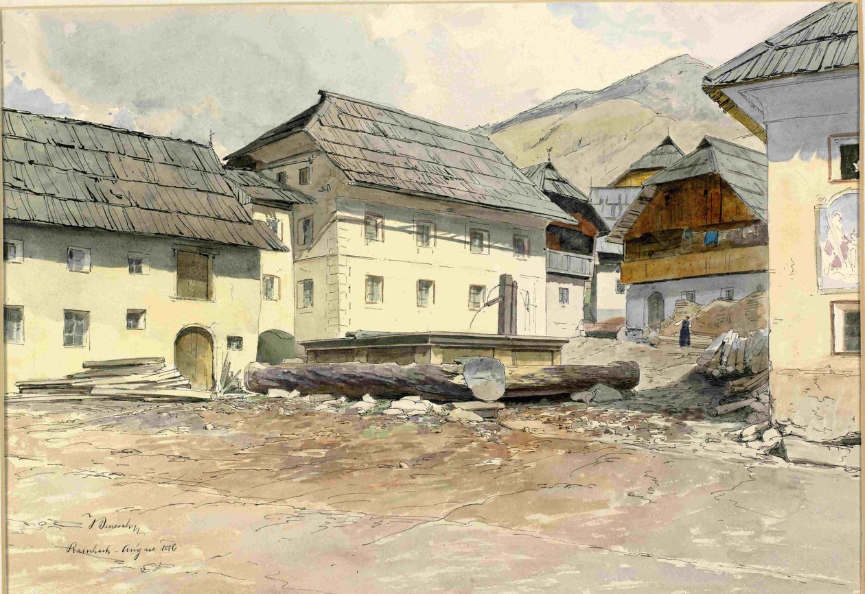 Rateče-Brunnen im Dorfzentrum von Ladislav Benesch