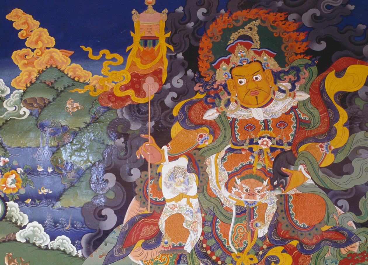Fresko, das bunte Gottheiten darstellt, Lamayuru-Buddhistisches Kloster (Lamayuru Gompa), Himalaya, Ladakh-Distrikt, Bundesstaat Jammu und Kashmir, Indien von Amadeo (after) Modigliani
