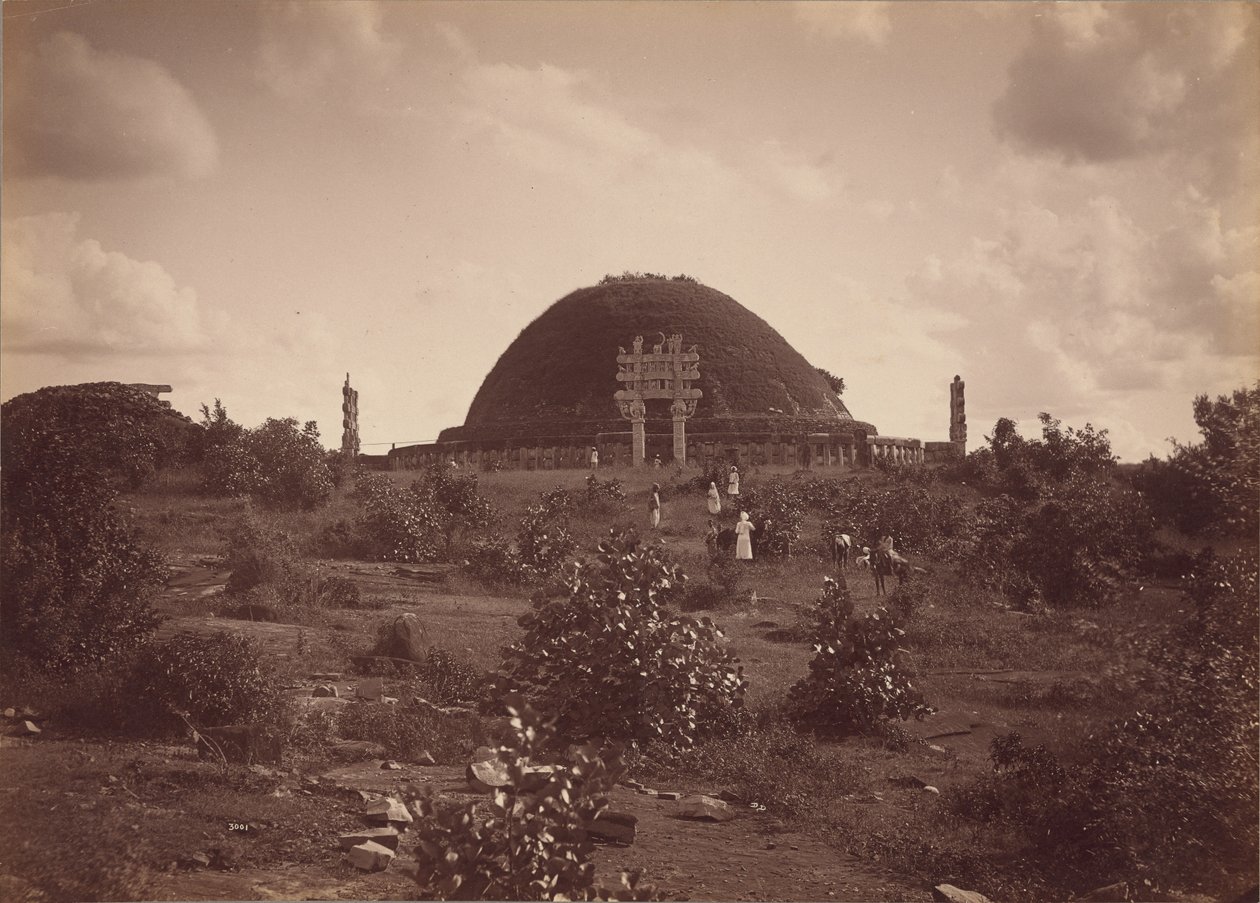 Gesamtansicht von Sanchi Tope von Norden von Lala Deen Dayal