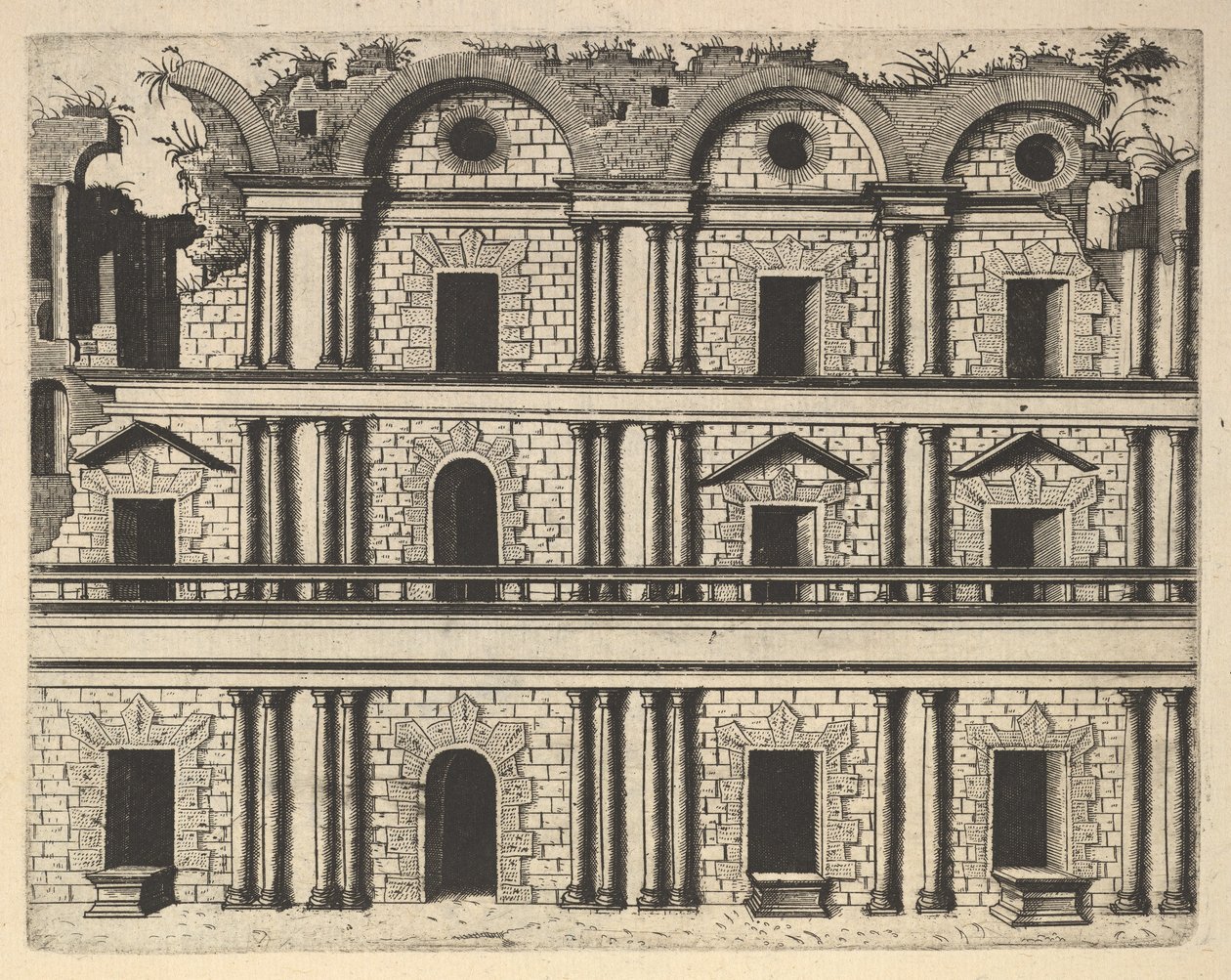 Ruine einer Palastfassade [Palatium M. Agrippa] aus der Serie 