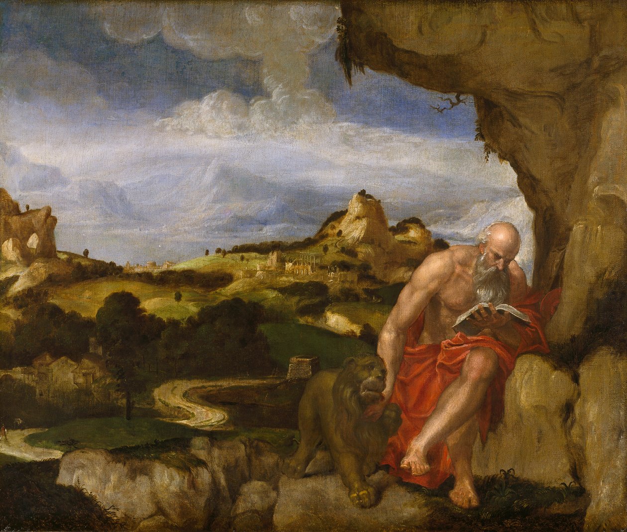 Der heilige Hieronymus in der Wildnis, Mitte des 16. Jahrhunderts von Lambert Sustris