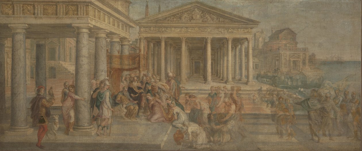 Die Königin von Saba vor König Salomo, ca. 1545 von Lambert Sustris
