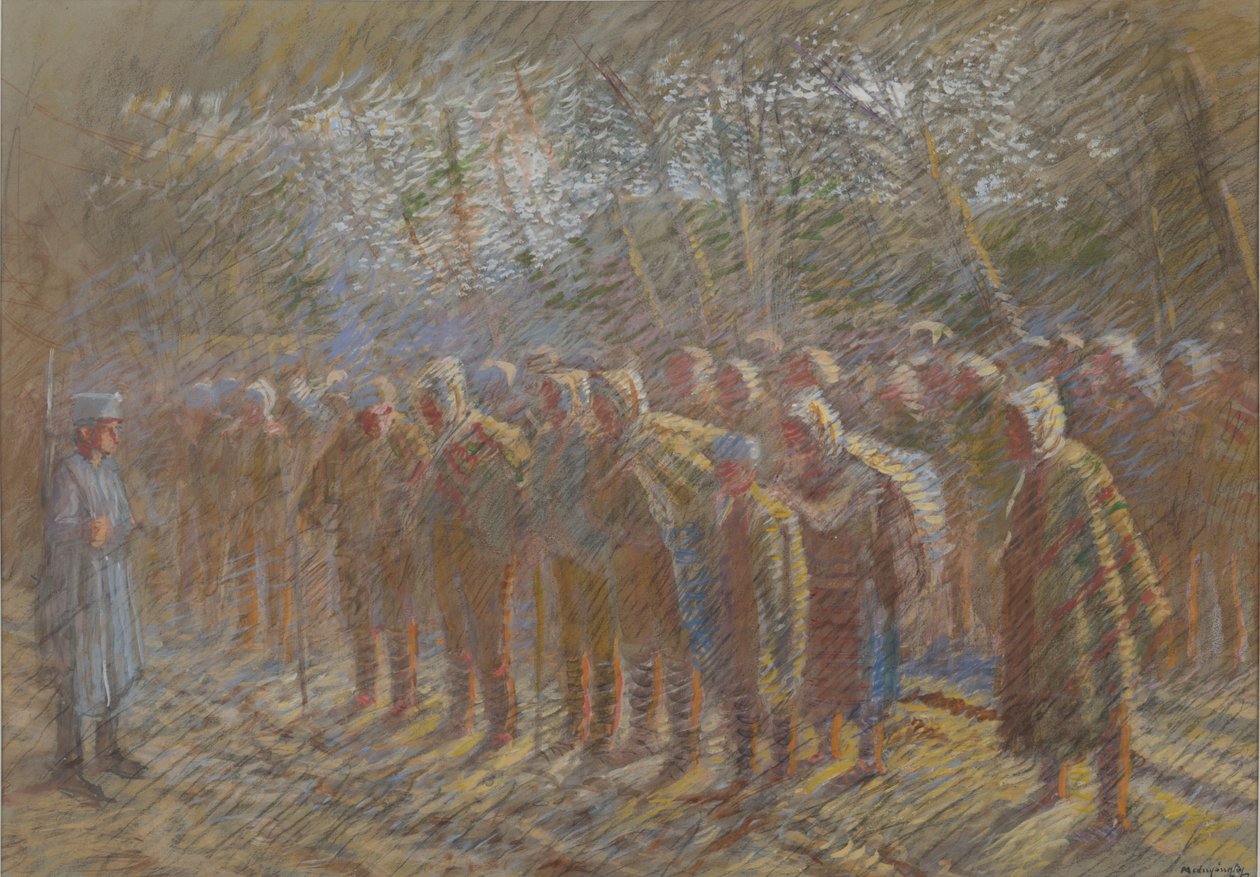 Die Kriegsgefangenen, 1914 von Laszlo Mednyanszky