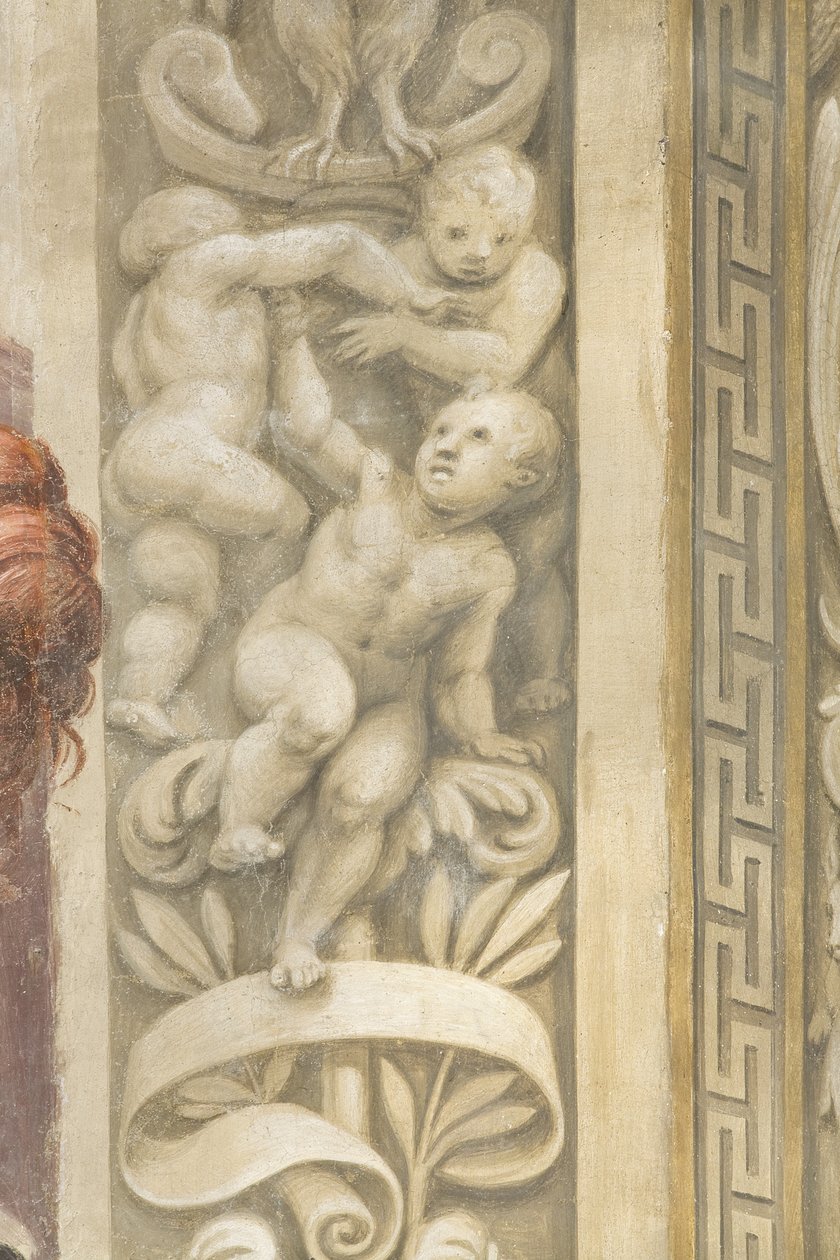 Putti, Dekorationen um die Fenster von Lattanzio Gambara
