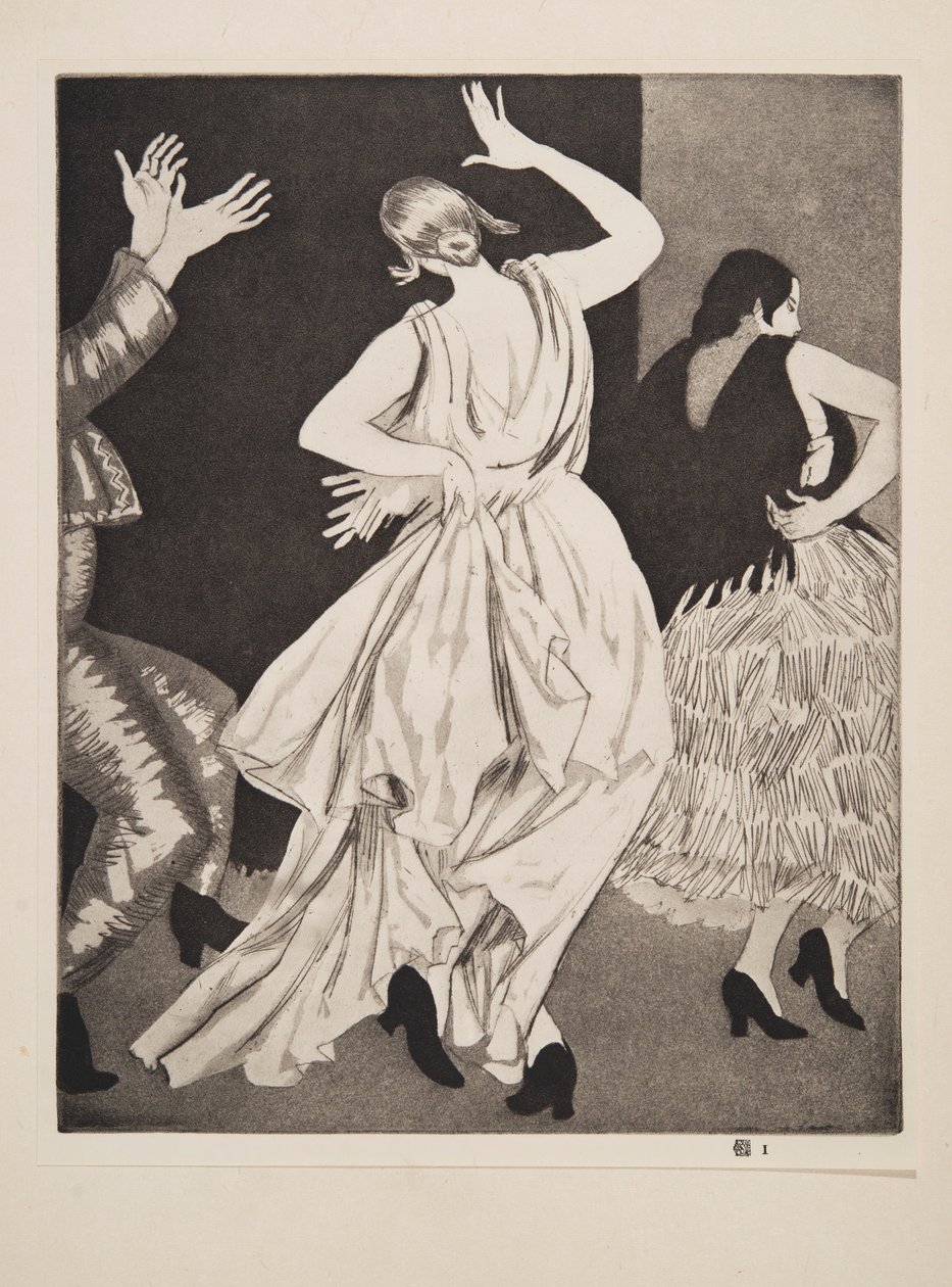 Spanische Tänzerin Nr. 1, veröffentlicht 1923 von Laura Knight